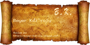 Beyer Károly névjegykártya