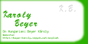karoly beyer business card